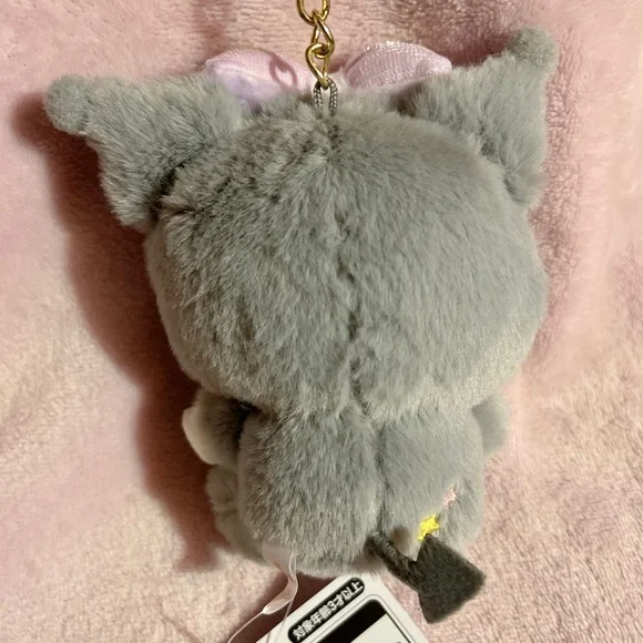 Sanrio Japan Kuromi Gray Pajamas Plush Mascot Keychain Charm - Picture 4 of 9